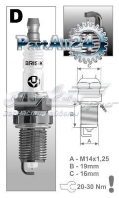 DR17YS9 Brisk Vela de ignição