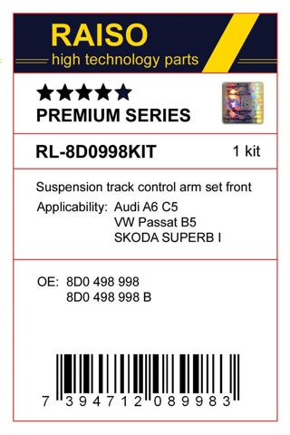 RL8D0998SKIT Raiso Kit de braços oscilantes de suspensão dianteira