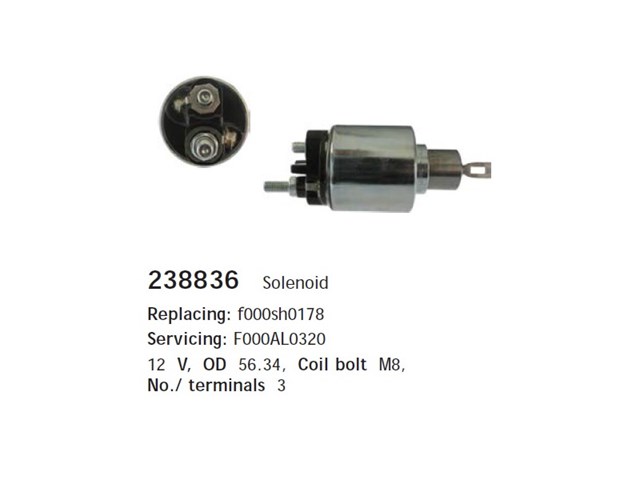 Relê retrator do motor de arranco 238836 Cargo