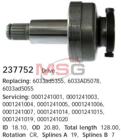 Roda-livre do motor de arranco Cargo 237752 preço, a partir de 42,78 USD