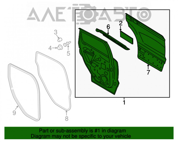 Porta traseira direita FPS FP2817318 preço, a partir de 392,25 USD