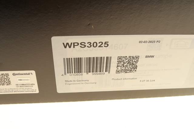 WPS3025 Continental/Siemens Bomba de água (bomba) de esfriamento