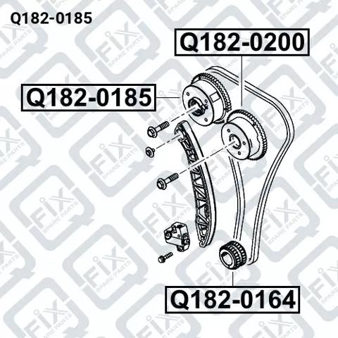 Q1820185 Q-fix Engrenagem de cadeia de roda dentada da árvore distribuidora de escape de motor