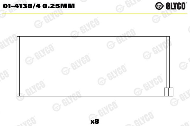 0141384025MM Glyco Folhas inseridas de cambota de biela, kit, 1ª reparação ( + 0,25)