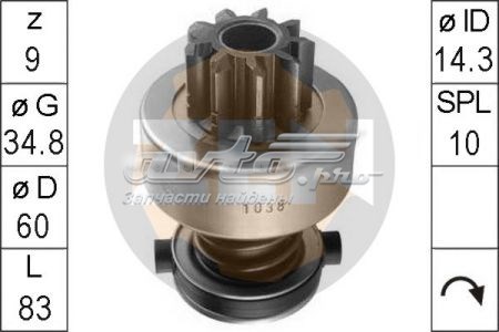 Roda-livre do motor de arranco ZN1038 ZEN