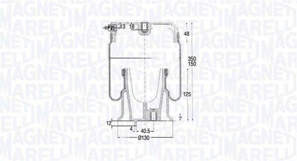 204241CFG Magneti Marelli Coxim pneumático (suspensão de lâminas pneumática) do eixo
