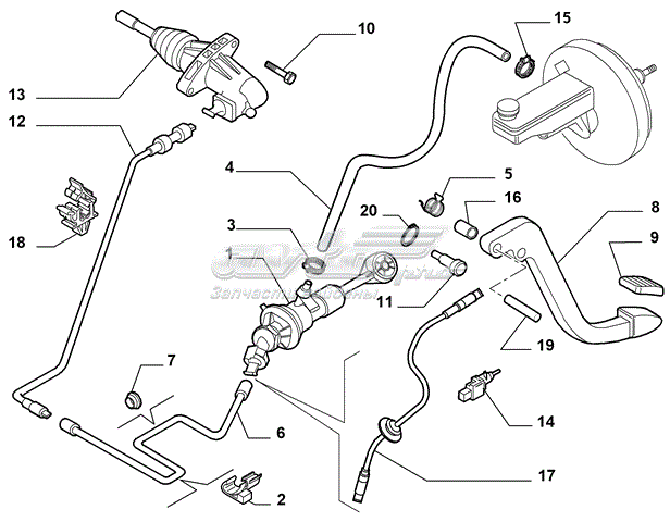 55199056 Fiat/Alfa/Lancia Cilindro de trabalho de embraiagem