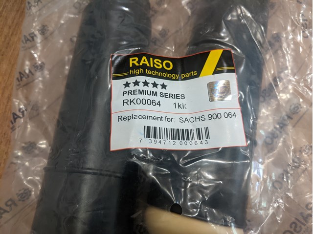 RK00001 Raiso Pára-choque (grade de proteção) de amortecedor dianteiro + bota de proteção