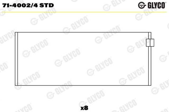 7140024STD Glyco Folhas inseridas de cambota de biela, kit, padrão (STD)