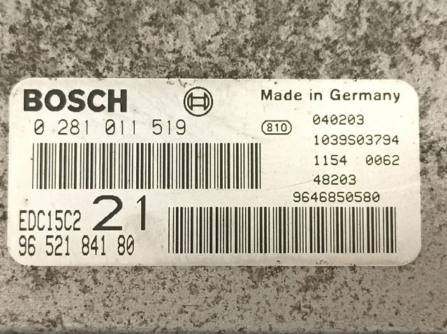 9646850580 Peugeot/Citroen Módulo de direção (Centralina eletrônica) de motor