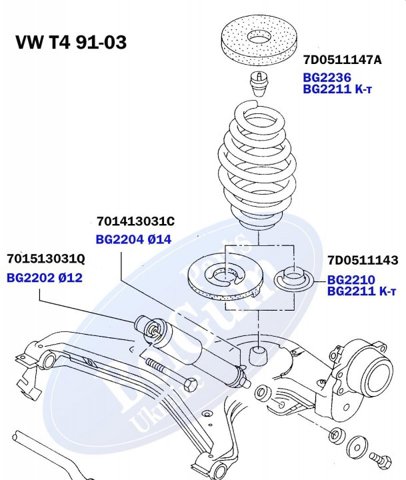 Espaçador (anel de borracha) da mola traseira superior BG2211 Belgum