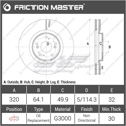 Disco do freio dianteiro Friction Master R1914