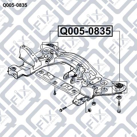 Bloco silencioso de viga traseira (de plataforma veicular) Q0050835 Q-fix