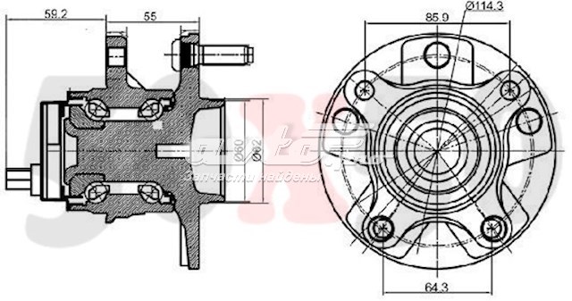 3DACF027F8BS Koyo Cubo dianteiro