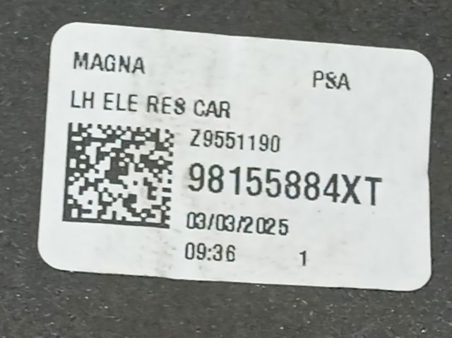 Espelho de retrovisão esquerdo 98155884XT Peugeot/Citroen