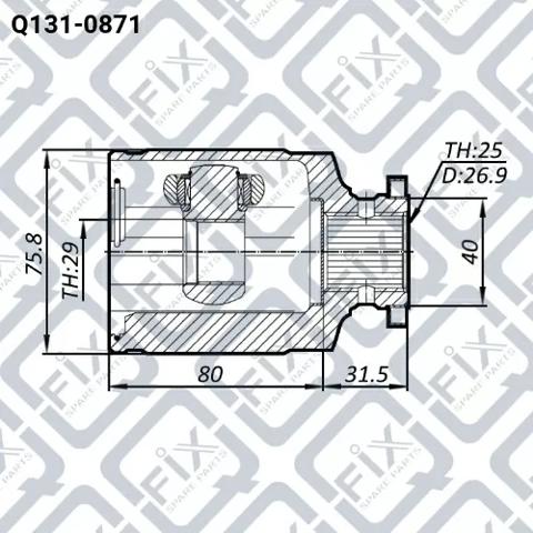 Junta homocinética interna dianteira Q1310871 Q-fix