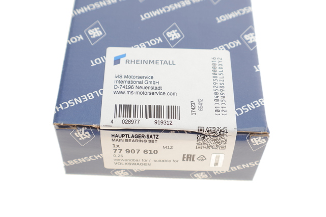 Compre 77907610 Kolbenschmidt Folhas inseridas principais de cambota, kit, 1ª reparação ( + 0,25)