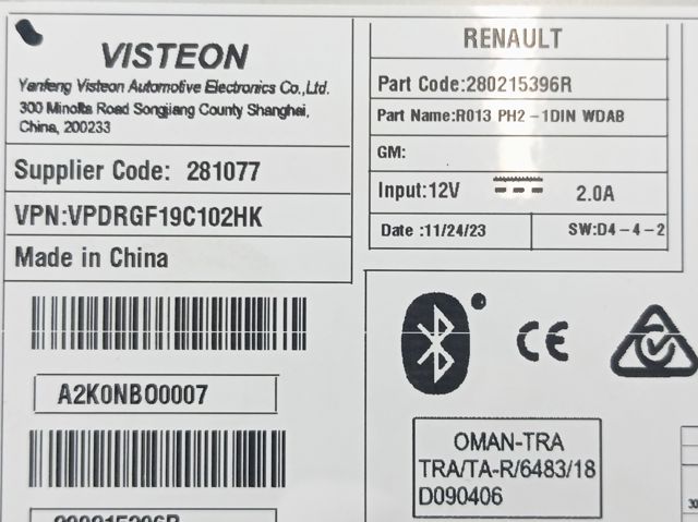  Renault (RVI) 280215396R preço, a partir de 184,20 USD