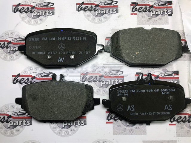 Compre A0004204002 Mercedes Sapatas do freio traseiras de disco