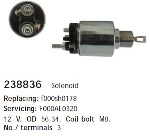 Relê retrator do motor de arranco Cargo 238836