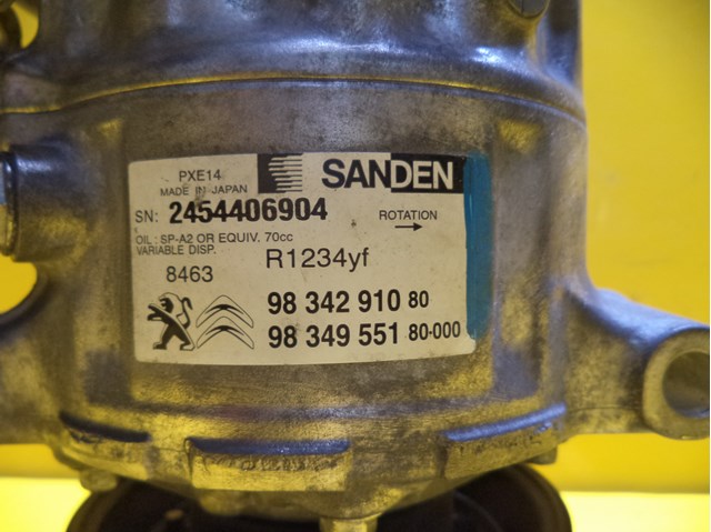 Compressor de aparelho de ar condicionado 9834291080 Peugeot/Citroen