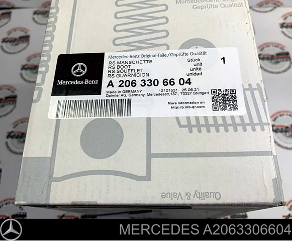 Bota de proteção externa de junta homocinética do semieixo dianteiro Mercedes A206330660464