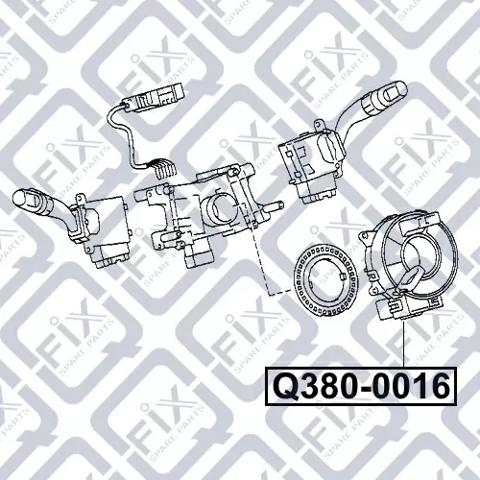 Q3800016 Q-fix Anel AIRBAG de contato, cabo plano do volante