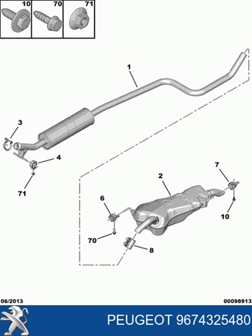  Coxim de fixação do silenciador Citroen C4 SPACETOURER monovolume (3D) (2018 - 2026) SPACETOURER