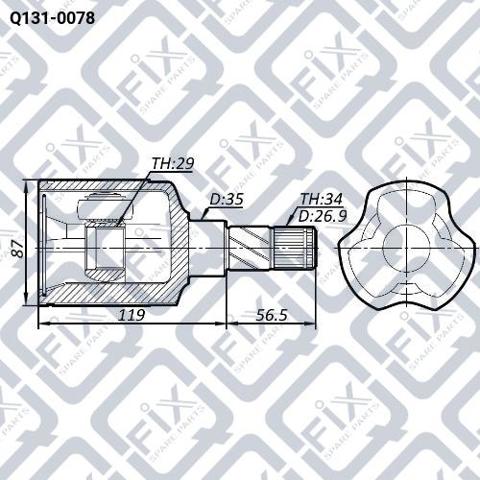 Junta homocinética interna dianteira Q-fix Q1310078