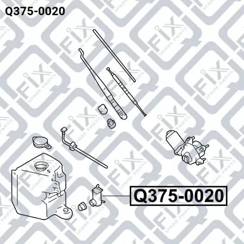 Bomba de motor de fluido para lavador de vidro dianteiro Q3750020 Q-fix
