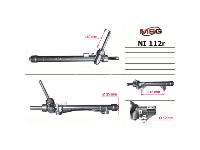Cremalheira da direção NI110R MSG Rebuilding