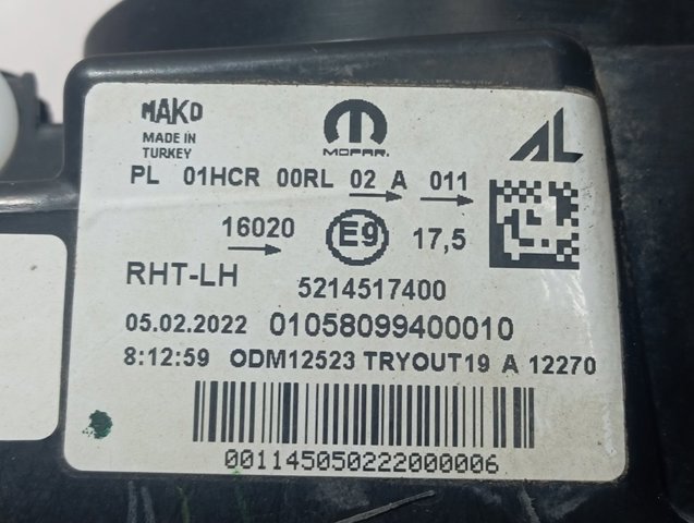52214459 Fiat/Alfa/Lancia Luz esquerda