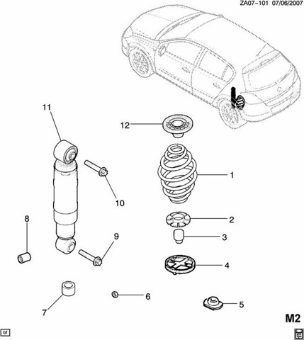 Parafuso de fixação de amortecedor traseiro 11099571 General Motors