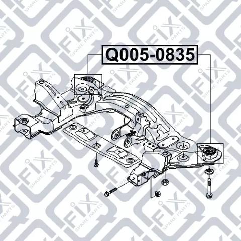 Bloco silencioso de viga traseira (de plataforma veicular) Q-fix Q0050835