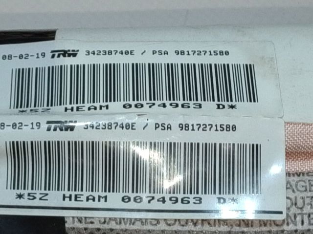 Cinto de segurança (AIRBAG) de estore lateral esquerdo 9817271580 Peugeot/Citroen
