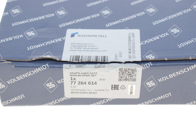 Folhas inseridas principais de cambota, kit, 1ª reparação ( + 0,25) 77264614 Kolbenschmidt