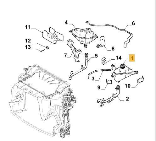 Tanque de expansão do sistema de esfriamento Fiat/Alfa/Lancia 50532261