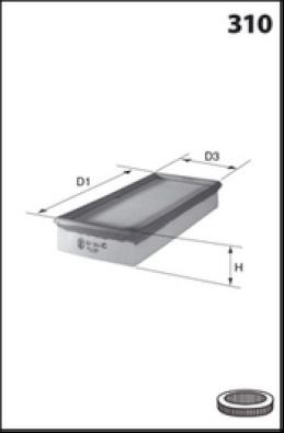Filtro de ar Mecafilter ELP9470