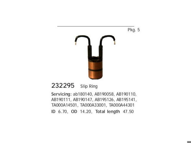 Tubo coletor de rotor do gerador Cargo 232295