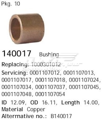 Bucha do motor de arranco 140017 Cargo
