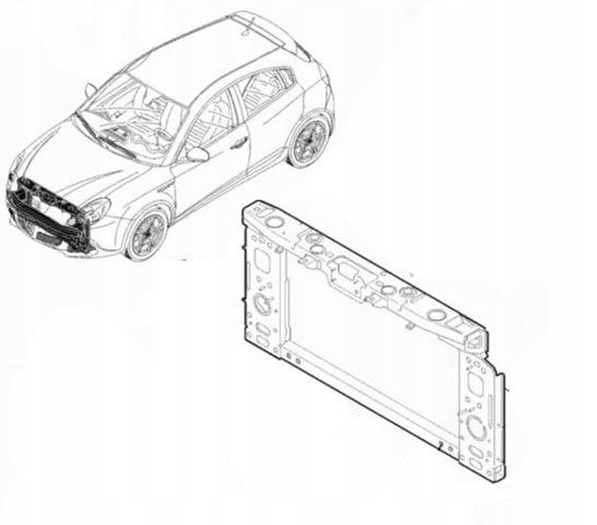 50530302 Fiat/Alfa/Lancia Suporte do radiador montado (painel de montagem de fixação das luzes)