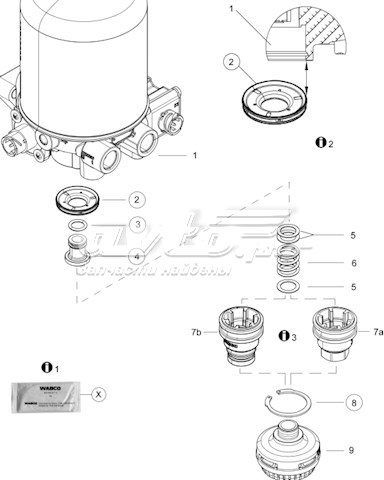 Kit de reparação de separador de umidade (TRUCK) 4324259222 Wabco