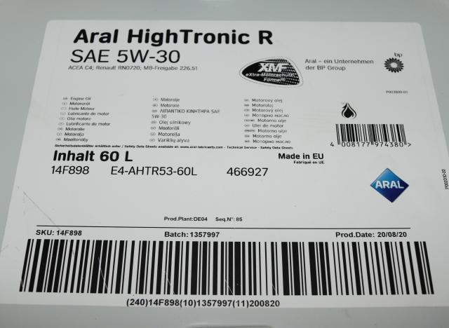 14F898 Aral Óleo para motor