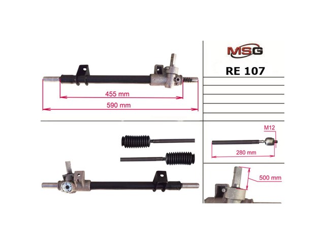 Cremalheira da direção RE107 MSG