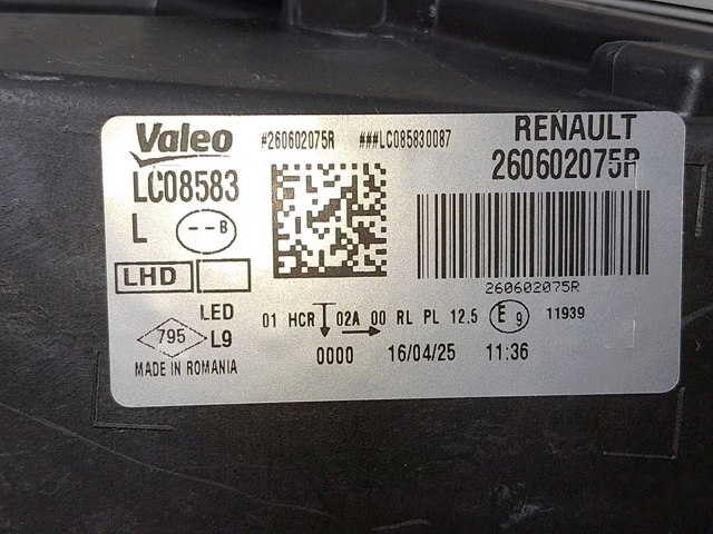 Luz esquerda Renault (RVI) 260602075R preço, a partir de 600,01 USD