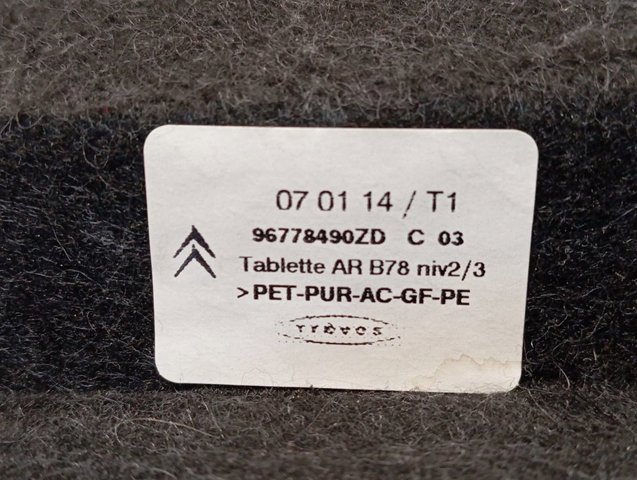 Prateleira de salão traseira Peugeot/Citroen 96778490ZD preço, a partir de 123,12 USD
