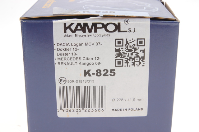 Sapatas do freio traseiras de disco K825 Kampol