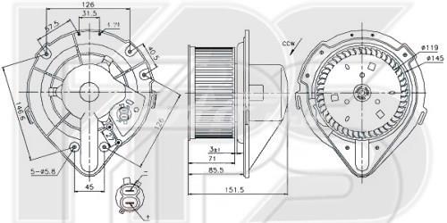Motor de ventilador de forno (de aquecedor de salão) FPS FP12W0193
