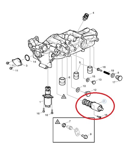 0201990011 Renault (RVI) Válvula de regulação de pressão de óleo