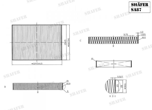 SA87 Shafer Filtro de salão